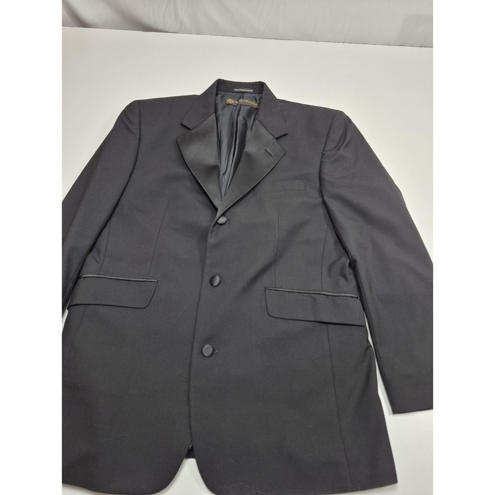 Loro Piana Lubiam Suit Jacket Mens 40R Black 100% Wool Tuxedo
